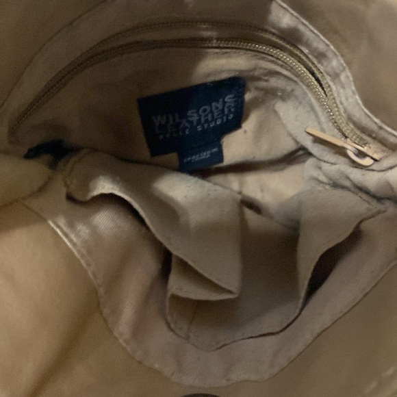 Vintage Wilson Pelle studio Tan Leather Crossbody pocket bag women S Y2K travel - Picture 7 of 8